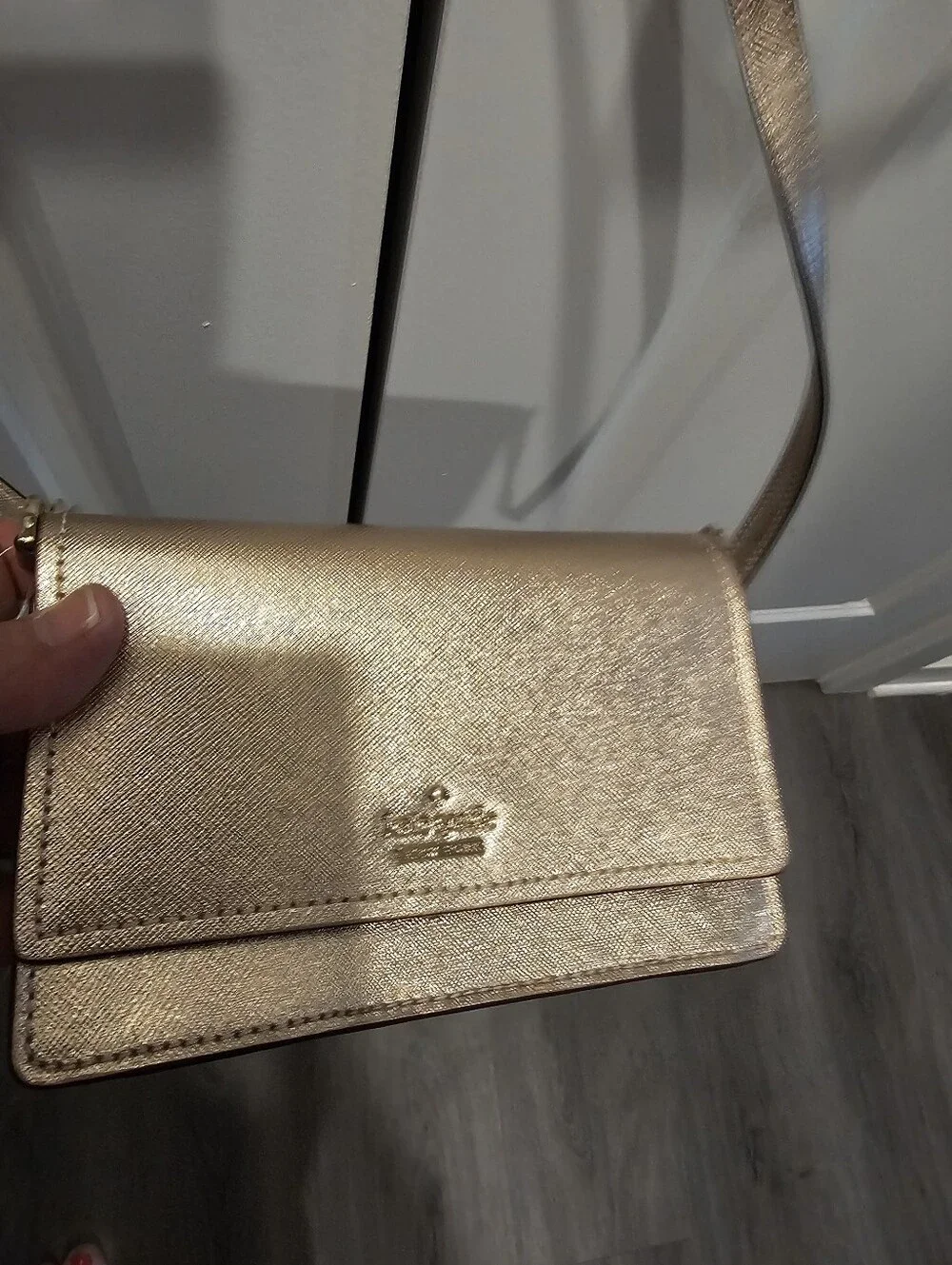 kate spade Metallic Rose Gold Crossbody Bag